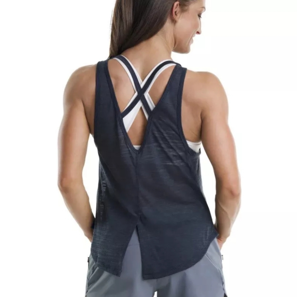 iFit dark gray women's athletic tank, size medium, sheer, $50
